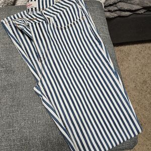 Wrangler Blue and White Striped Flare Jeans